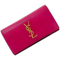 SAINT LAURENT bi-fold long wallet pink gold monogram GBL372266 leather  YSL flap grain ladies
