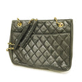 CHANELAuth  Matelasse Chain Shoulder Leather Shoulder Bag Black