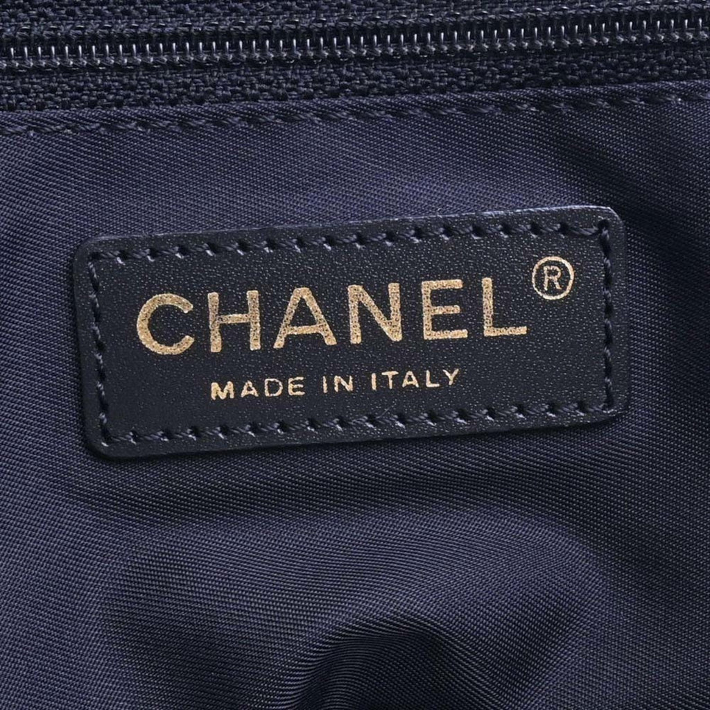 CHANEL Nylon New Line MM Tote Bag Black Ladies