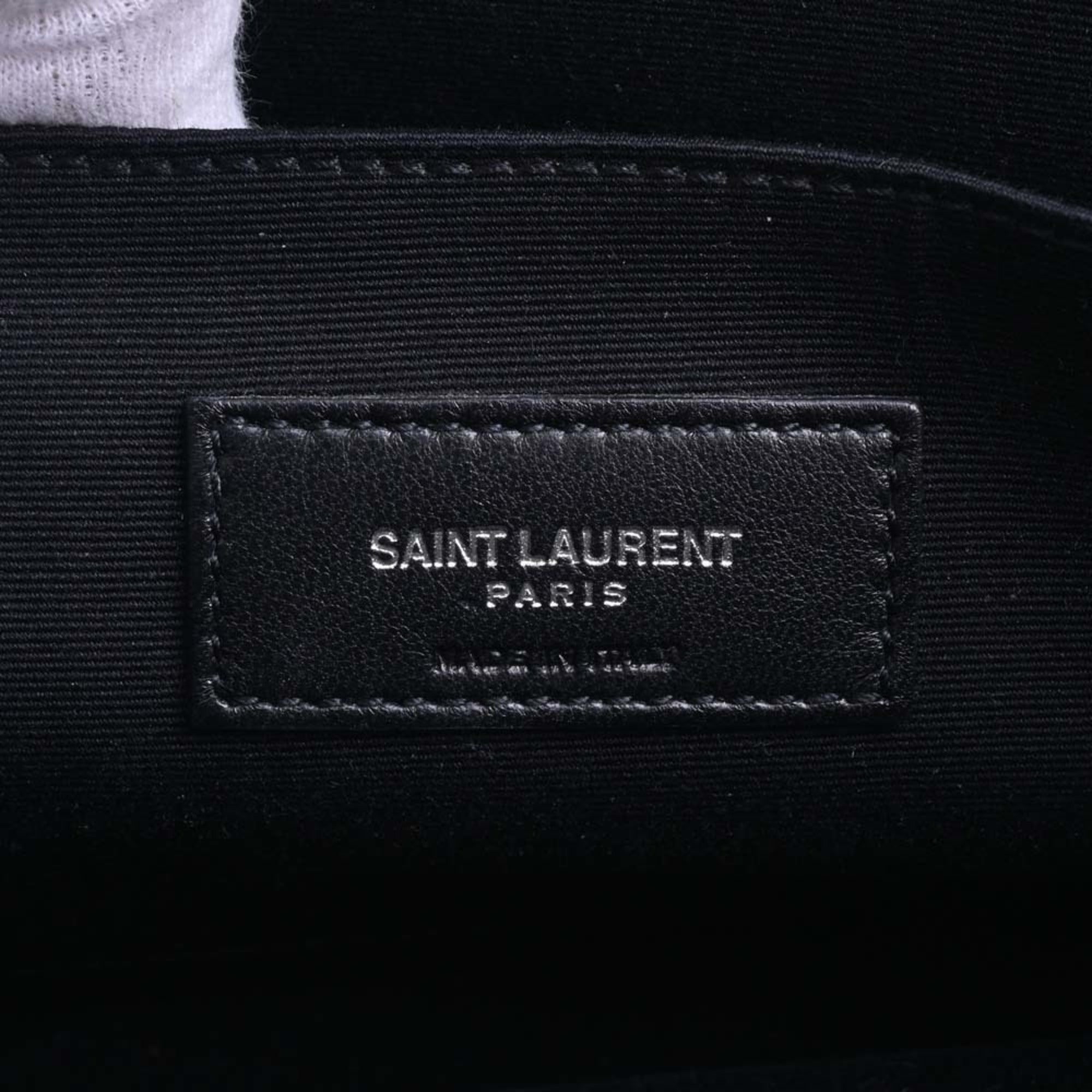 SAINT LAURENT Cavalive Gauche Leather Handbag 504924 Black Ladies