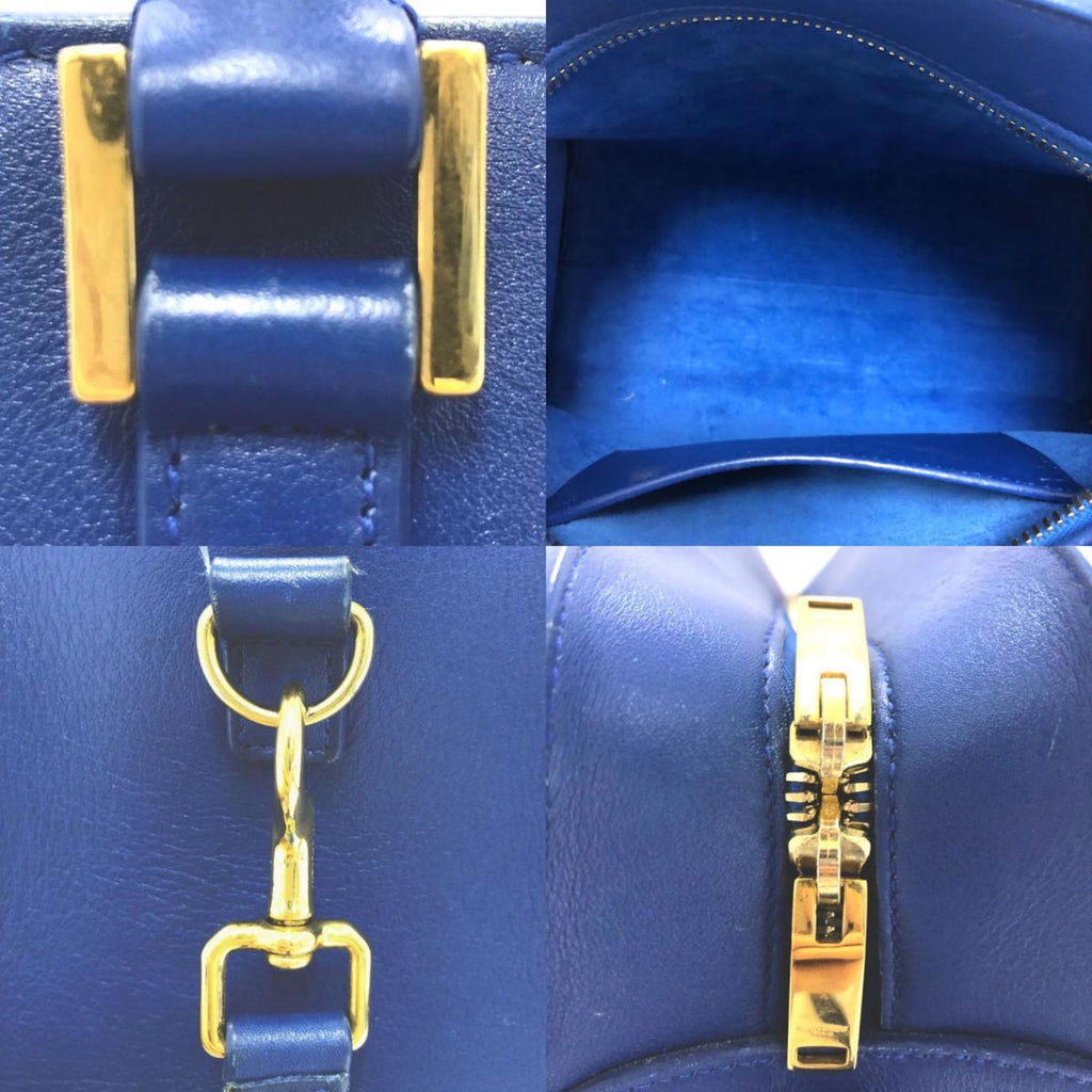 SAINT LAURENT Handbag Shoulder Bag Baby Kabas Leather Blue Ladies 372087