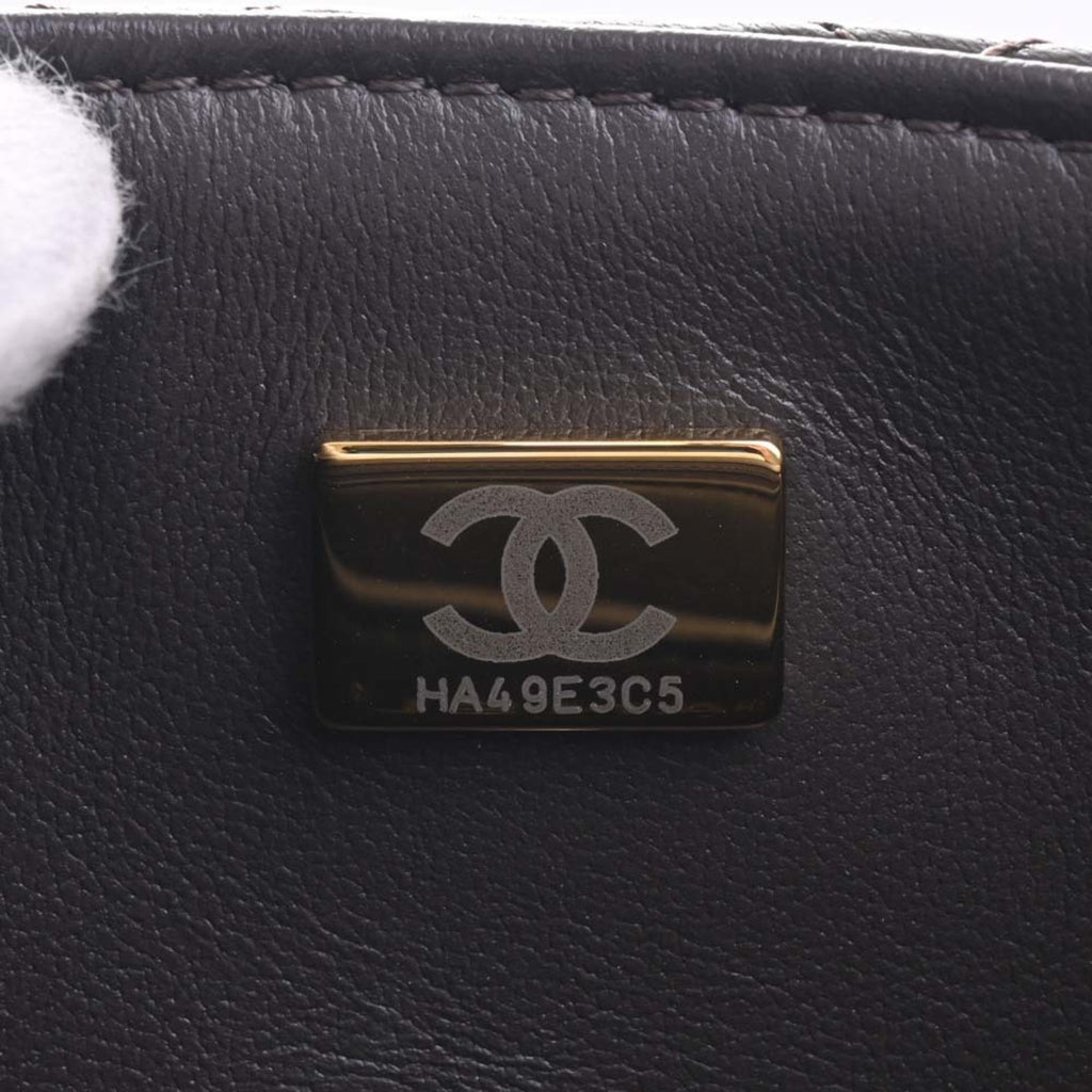 CHANEL Lambskin Matelasse Coco Mark Chain Shoulder Bag Brown Women's