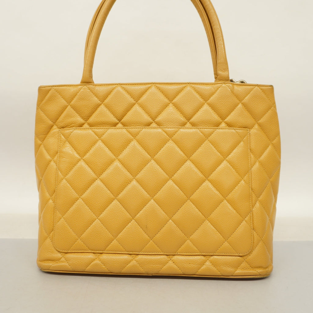 CHANELAuth  Reprint Tote Women's Caviar Leather Tote Bag Beige