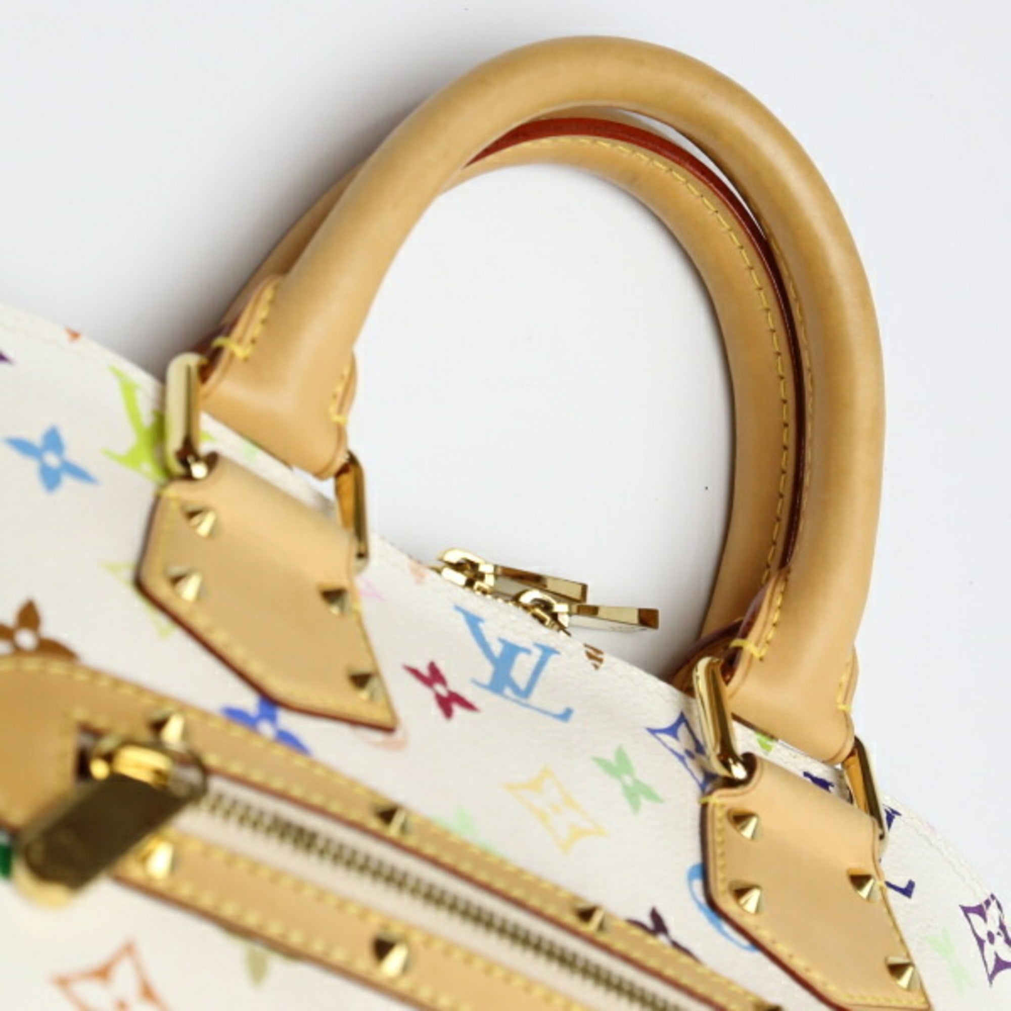 LOUIS VUITTON Alma Monogram Multicolor M92647  Bron White Handbag LV