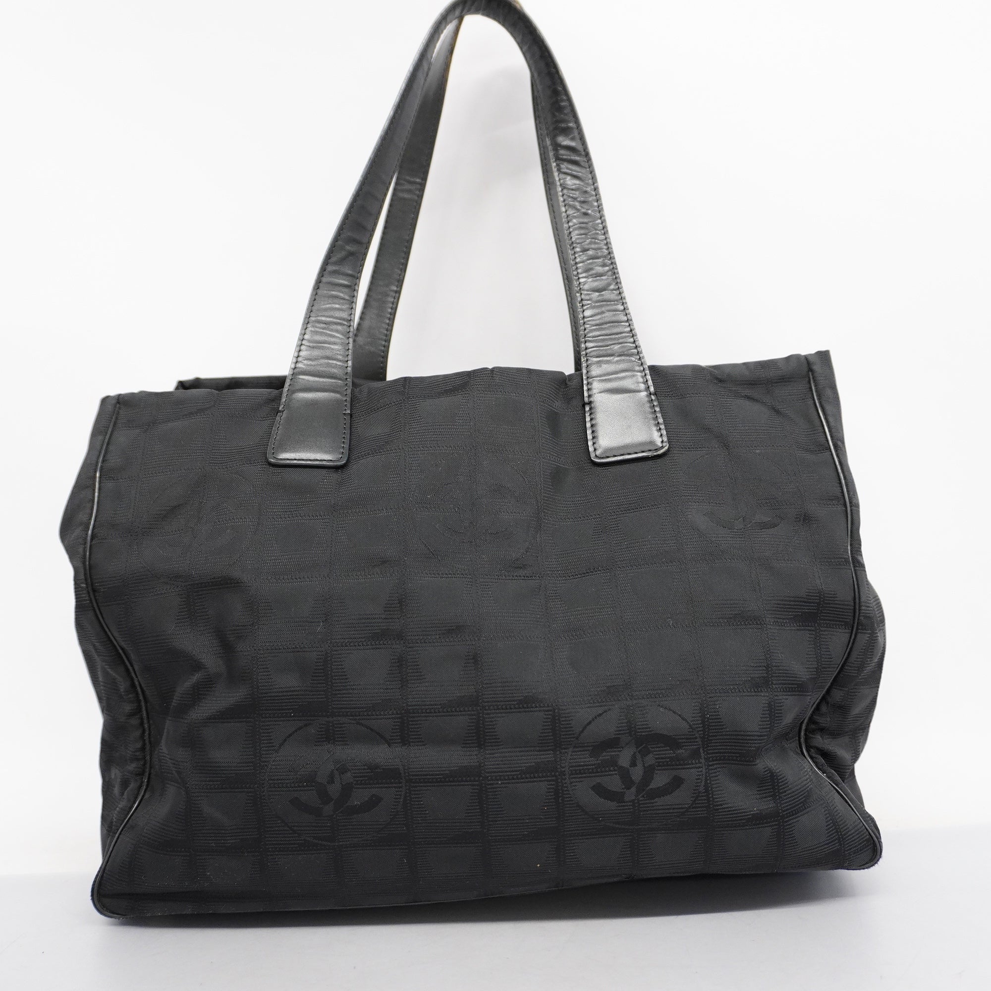 CHANELAuth  New Travel Line Tote Bag Women's Nylon Canvas Tote Bag Black