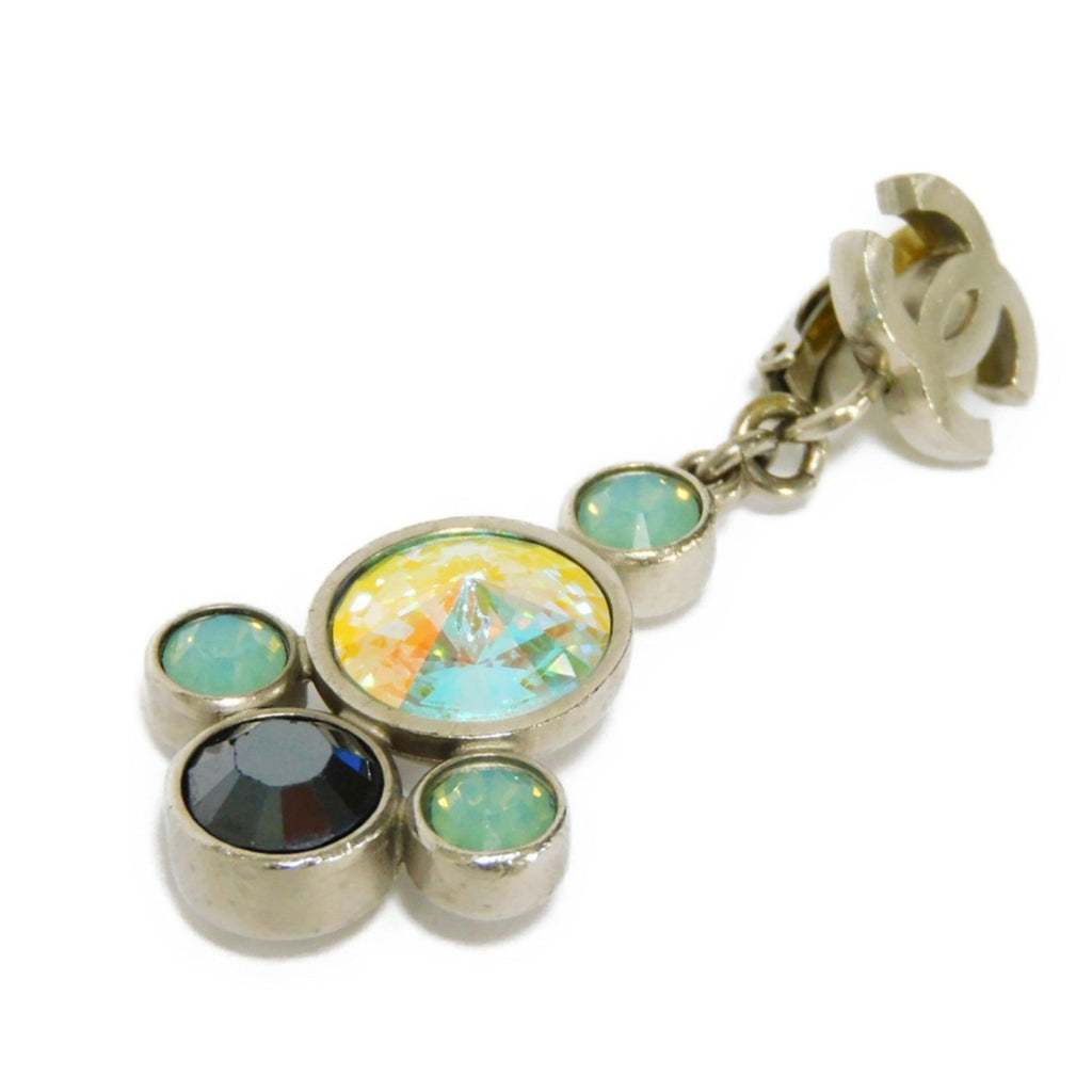 CHANEL Earrings Swing Crystal Coco Mark Bijou Black Emerald Green 06A CC Aurora Ladies Accessories Jewelry