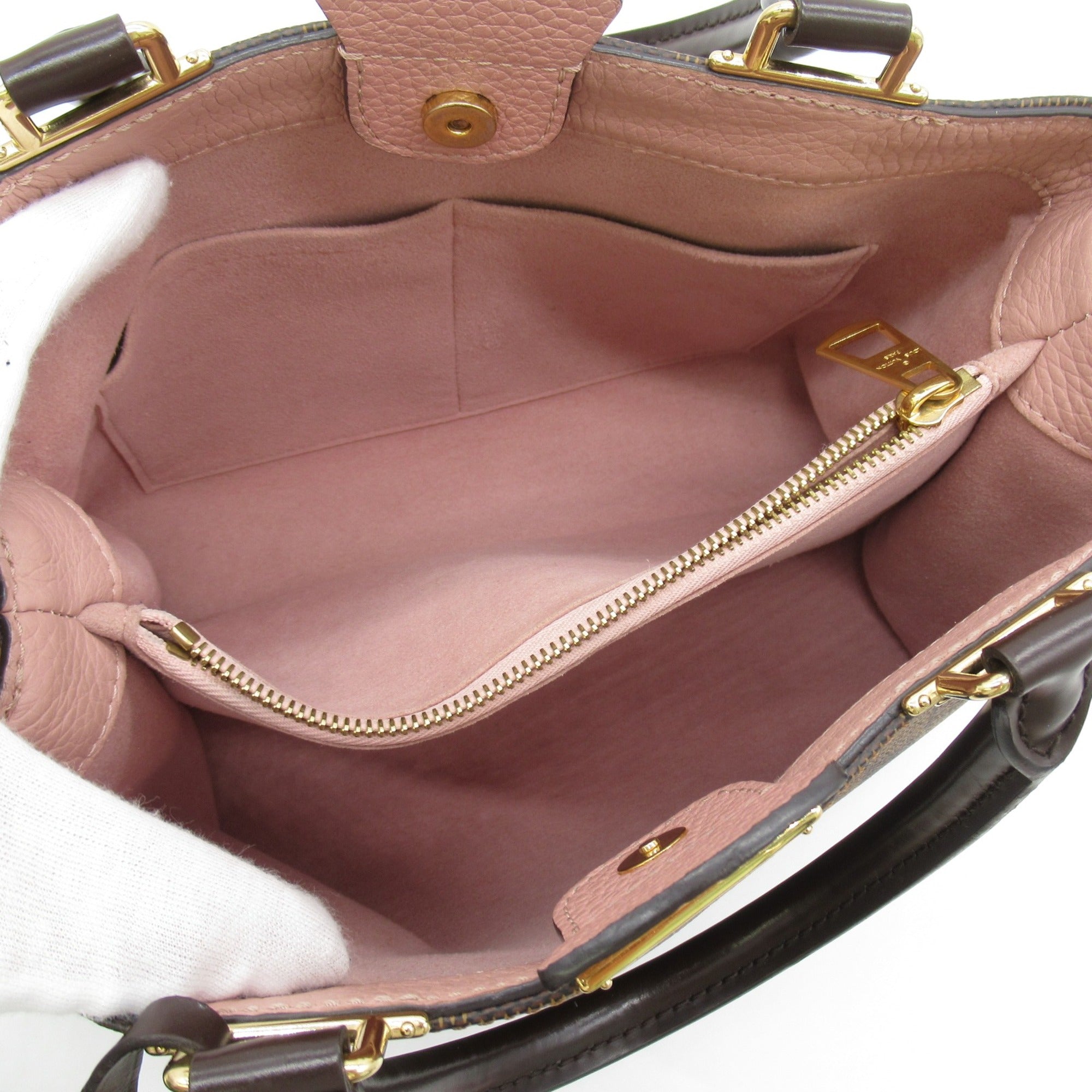 LOUIS VUITTON Brittany Shoulder Bag Brown Magnolia Damier PVC coated canvas N41674