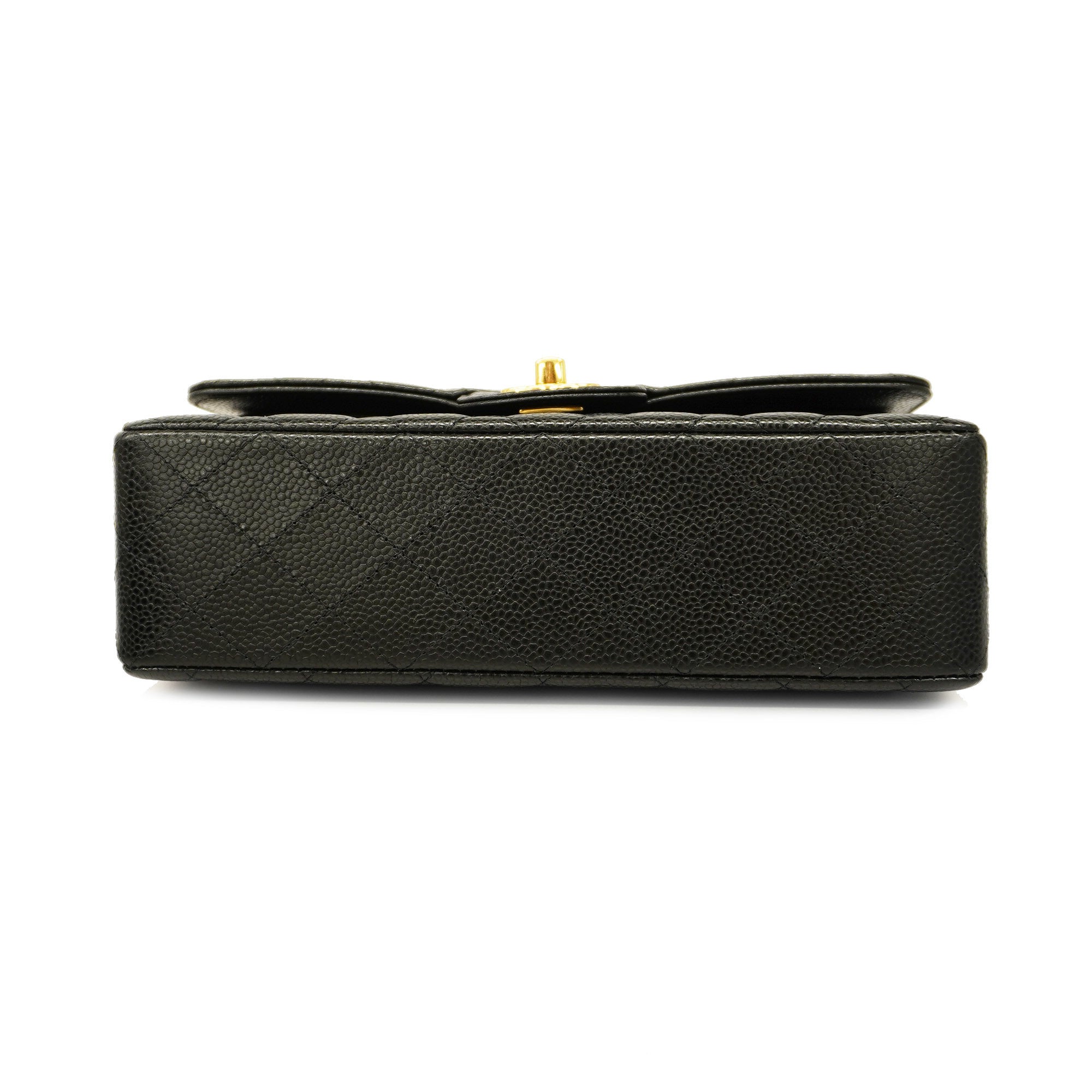 CHANELAuth  Matelasse W Flap W Chain Women's Leather Shoulder Bag Black