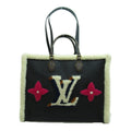 LOUIS VUITTON On the Go Tote Bag Black Calfskin Calfskin [cowhide] Shearing M56958