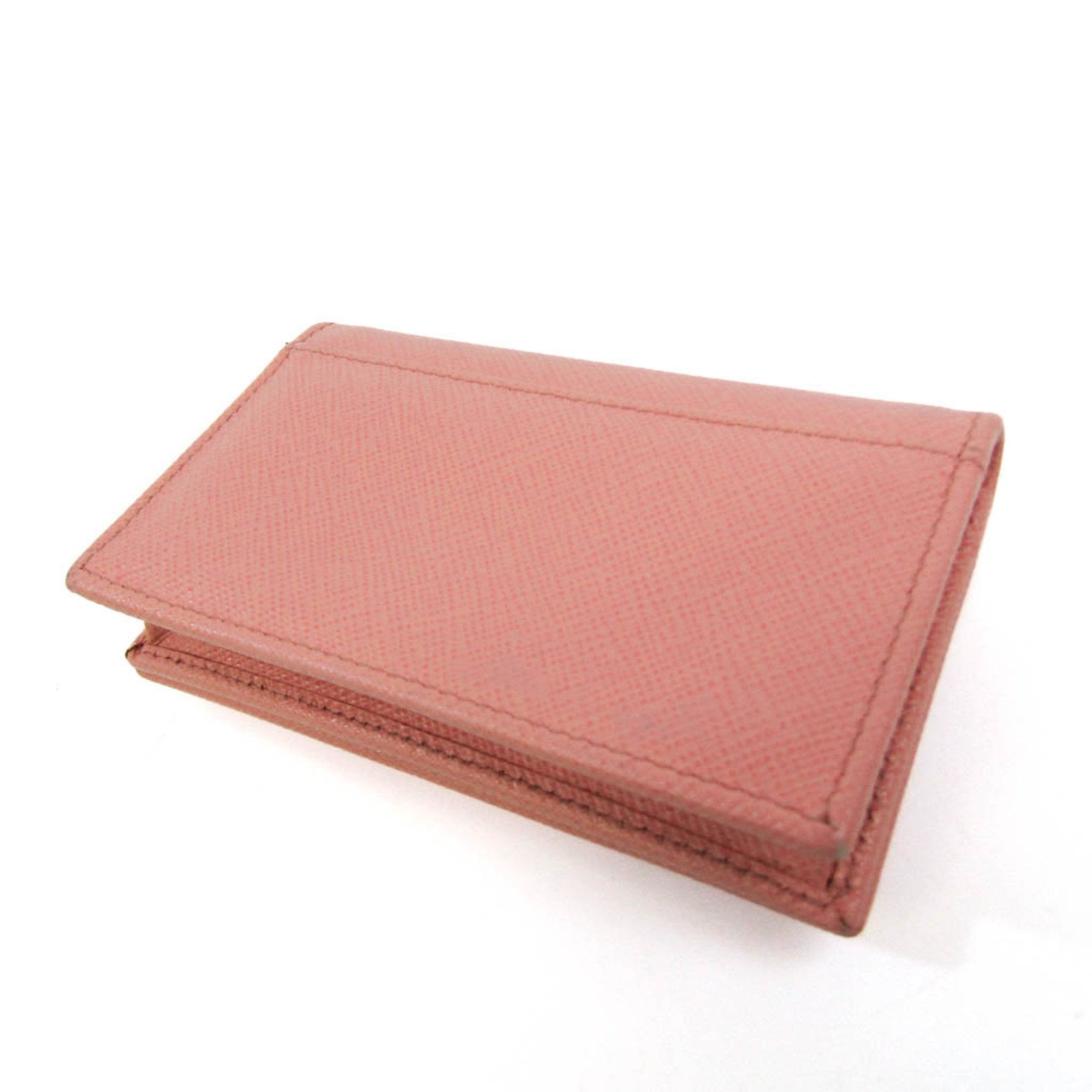 PRADA SAFFIANO FIOCCO 1MC122 Leather Business Card Case Pink