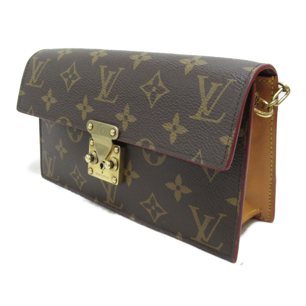 LOUIS VUITTON S lock belt pouch GM waist bag Brown Monogram PVC coated canvas M68550