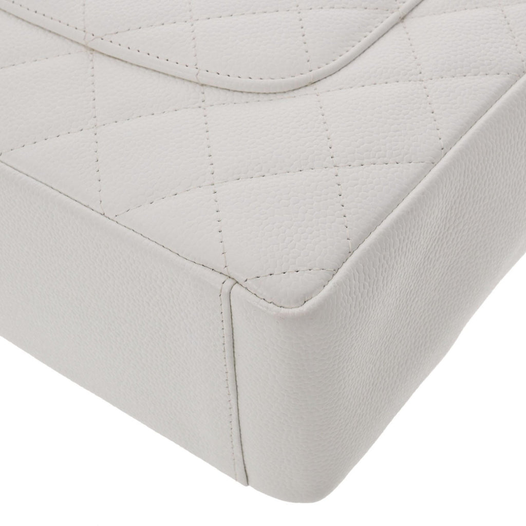 CHANEL PST White Women's Caviar Skin Tote Bag