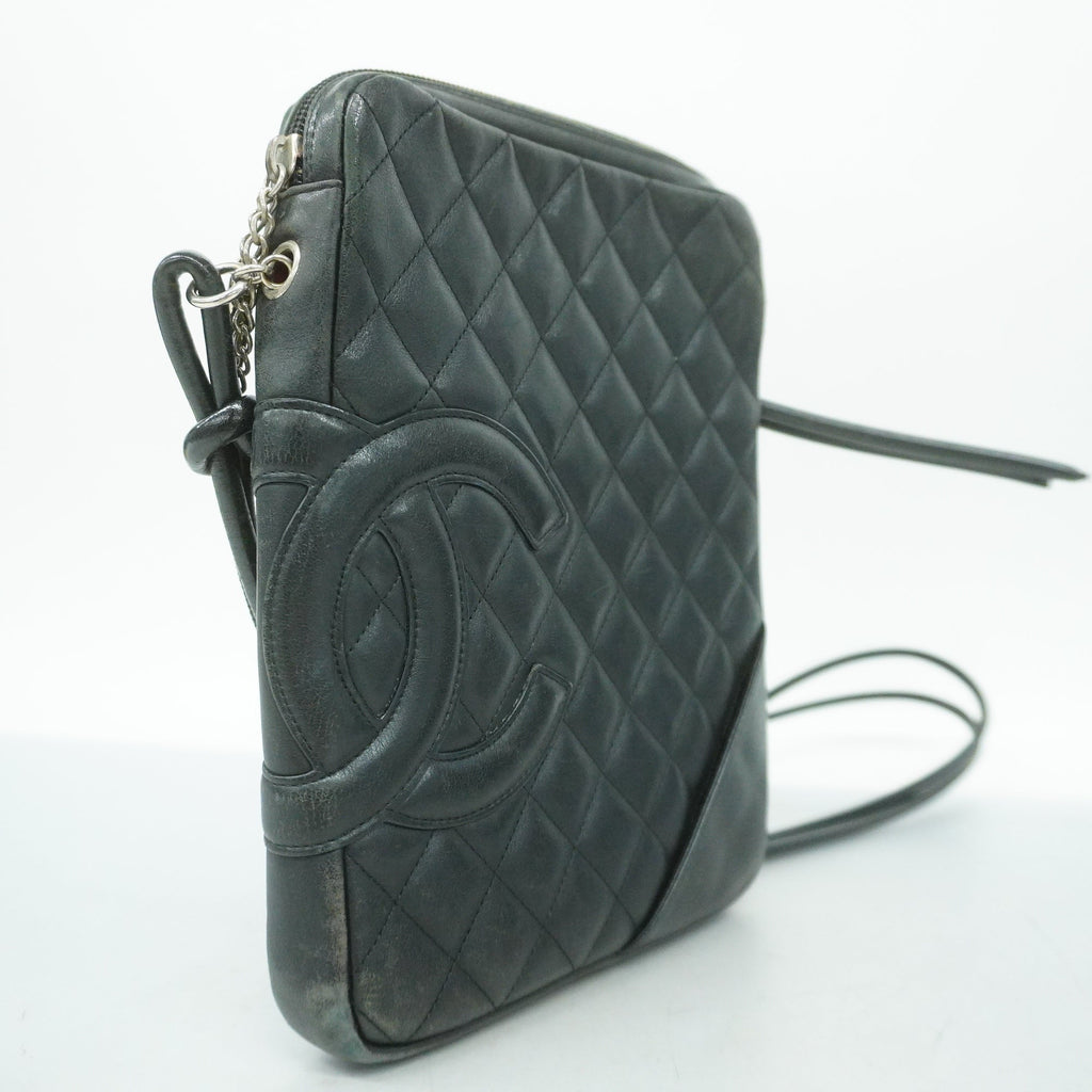 CHANELAuth  Ligne Cambon Tote Bag Lambskin Women's Leather Shoulder Bag