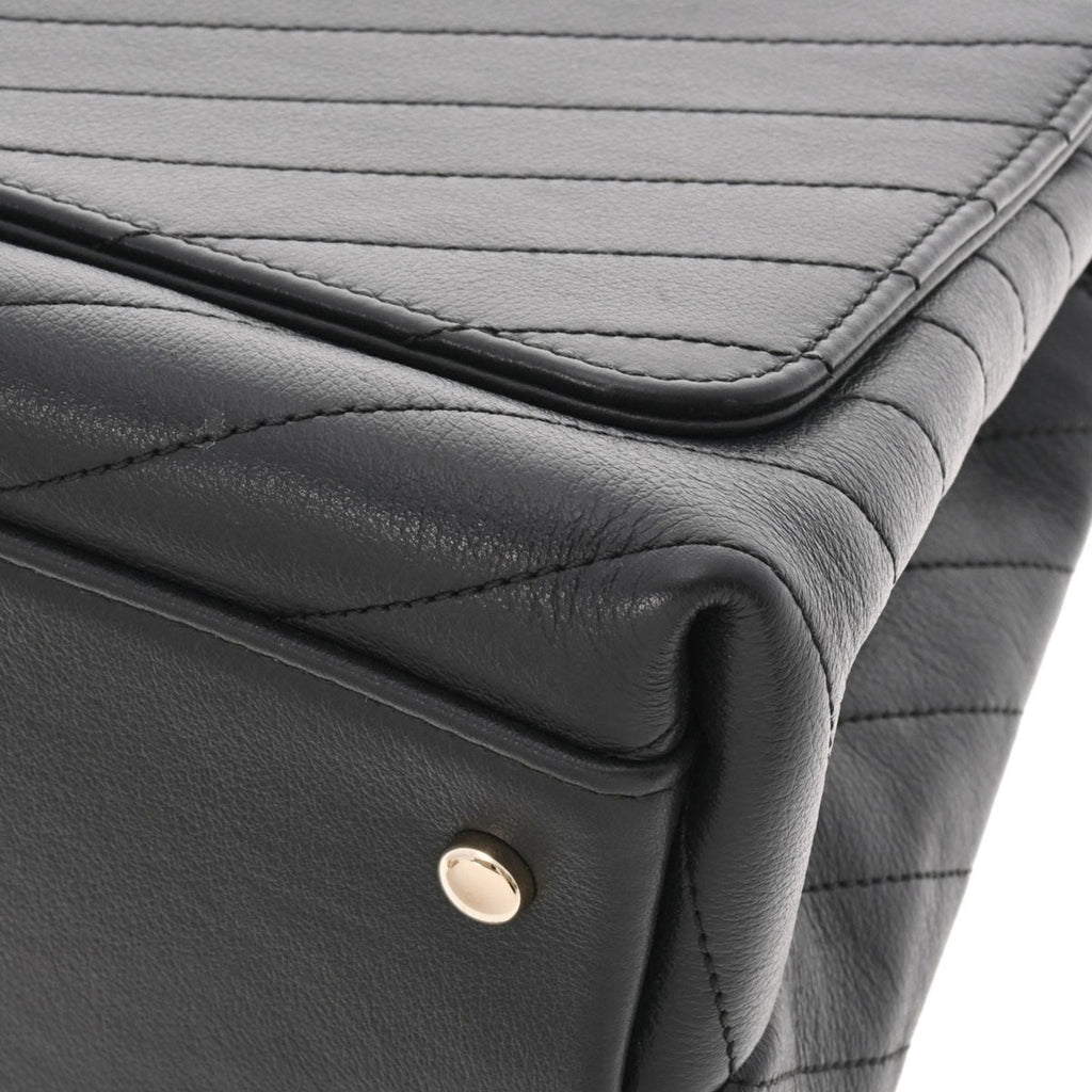 CHANEL Chevron Black Ladies Calf Handbag