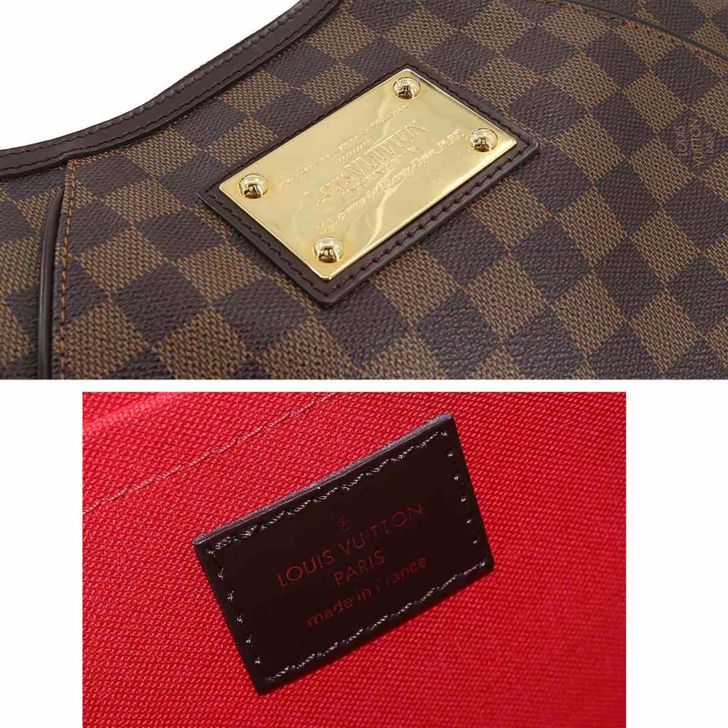 Louis Vuitton Damier Thames GM Shoulder Bag Ebene N48181 Gold Hardware