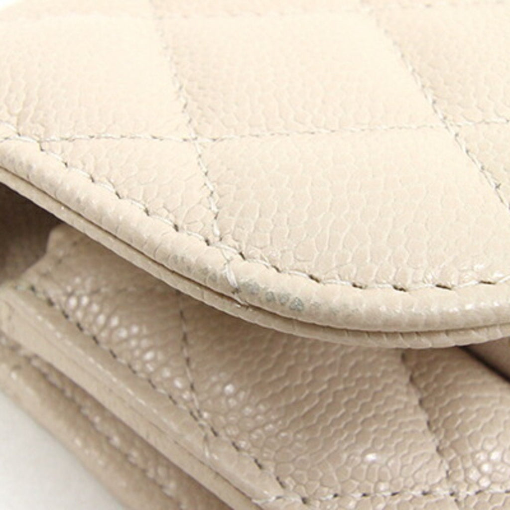 CHANEL Handbag Matelasse Infinity AP2914 Light Beige Caviar Skin Women's Chain Bag Quilting Diamond Stitch Coco Mark