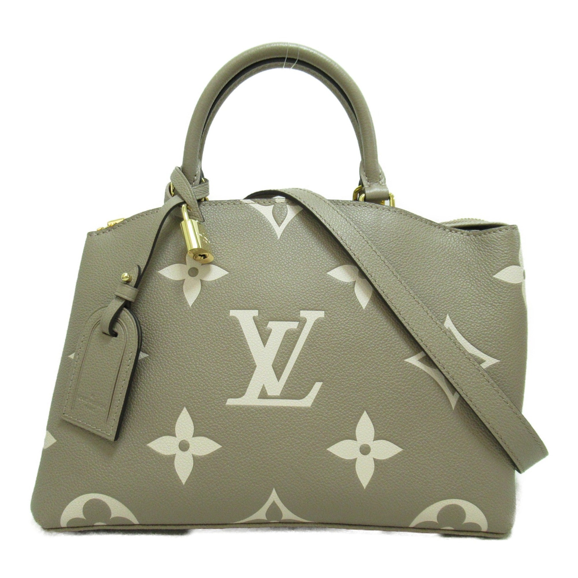 LOUIS VUITTON Petit Palais PM handbag Beige Turtle claim Monogram empreinte leather M58914