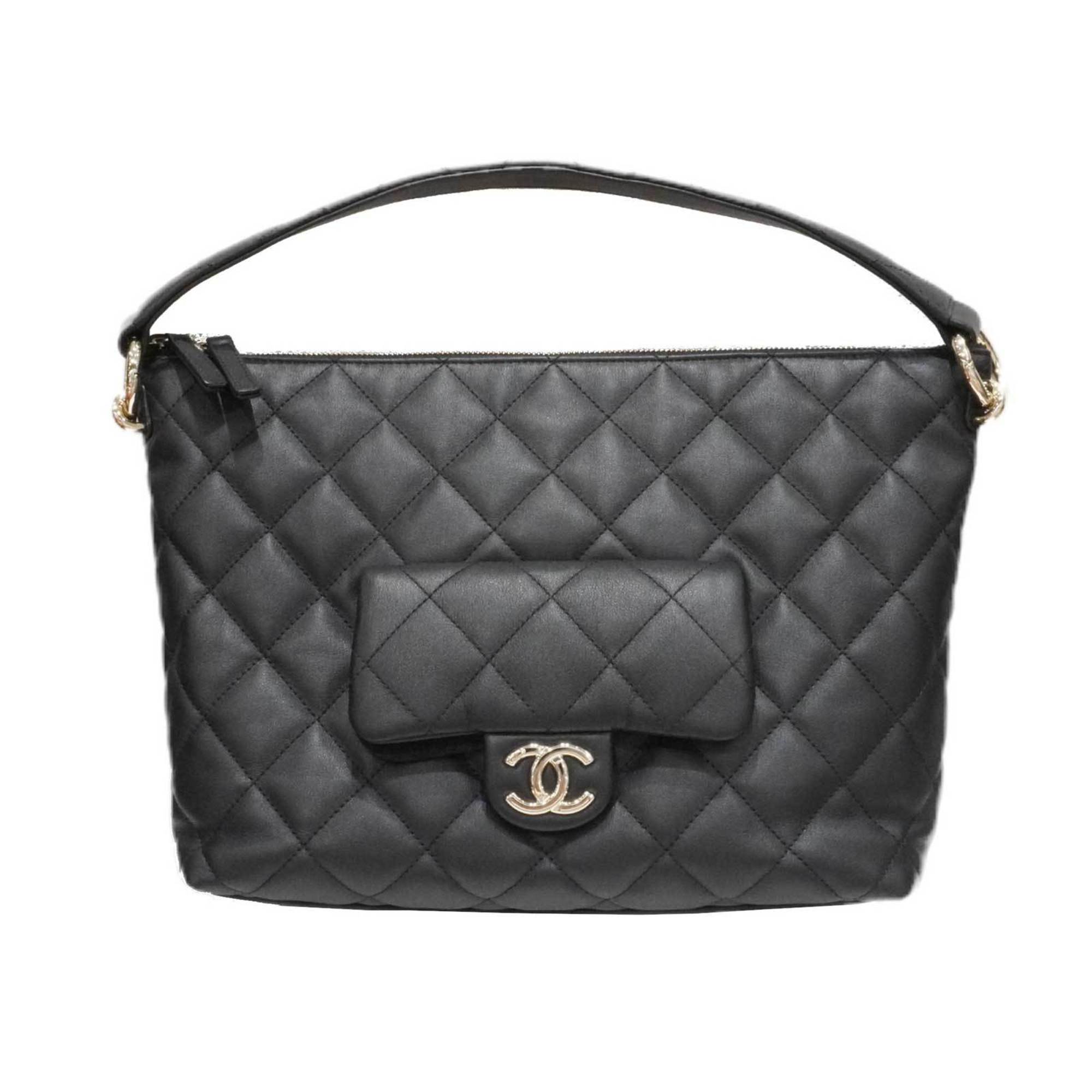 CHANEL Maxi Hobo Bag AS4347B Shoulder Black [SG Hardware] Calfskin Women's Men's