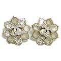 CHANEL Earrings Flower Crystal Coco Mark Strass Rhinestone CC Clear Ladies Accessories Jewelry