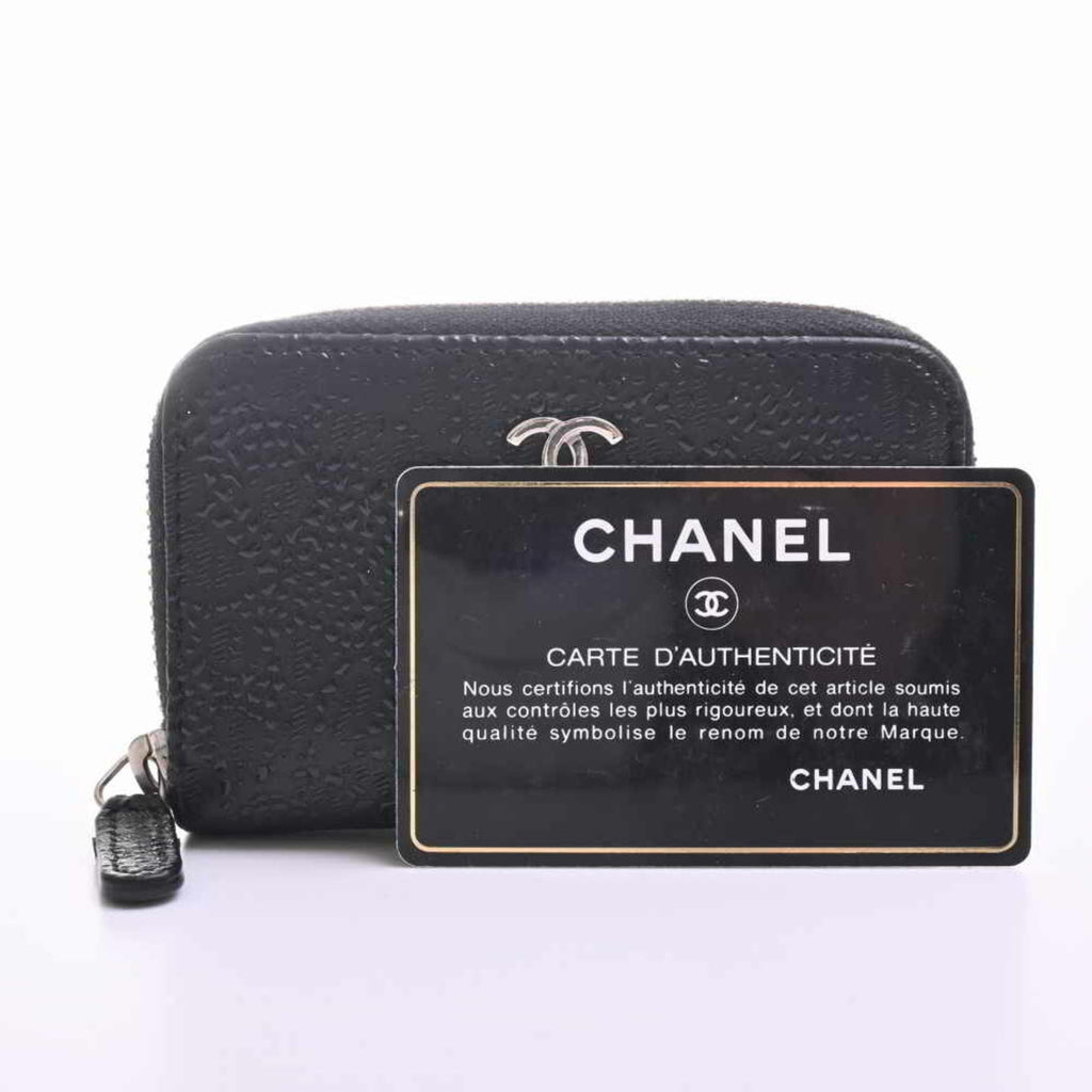 Chanel Leather Coco Mark Coin Case Black
