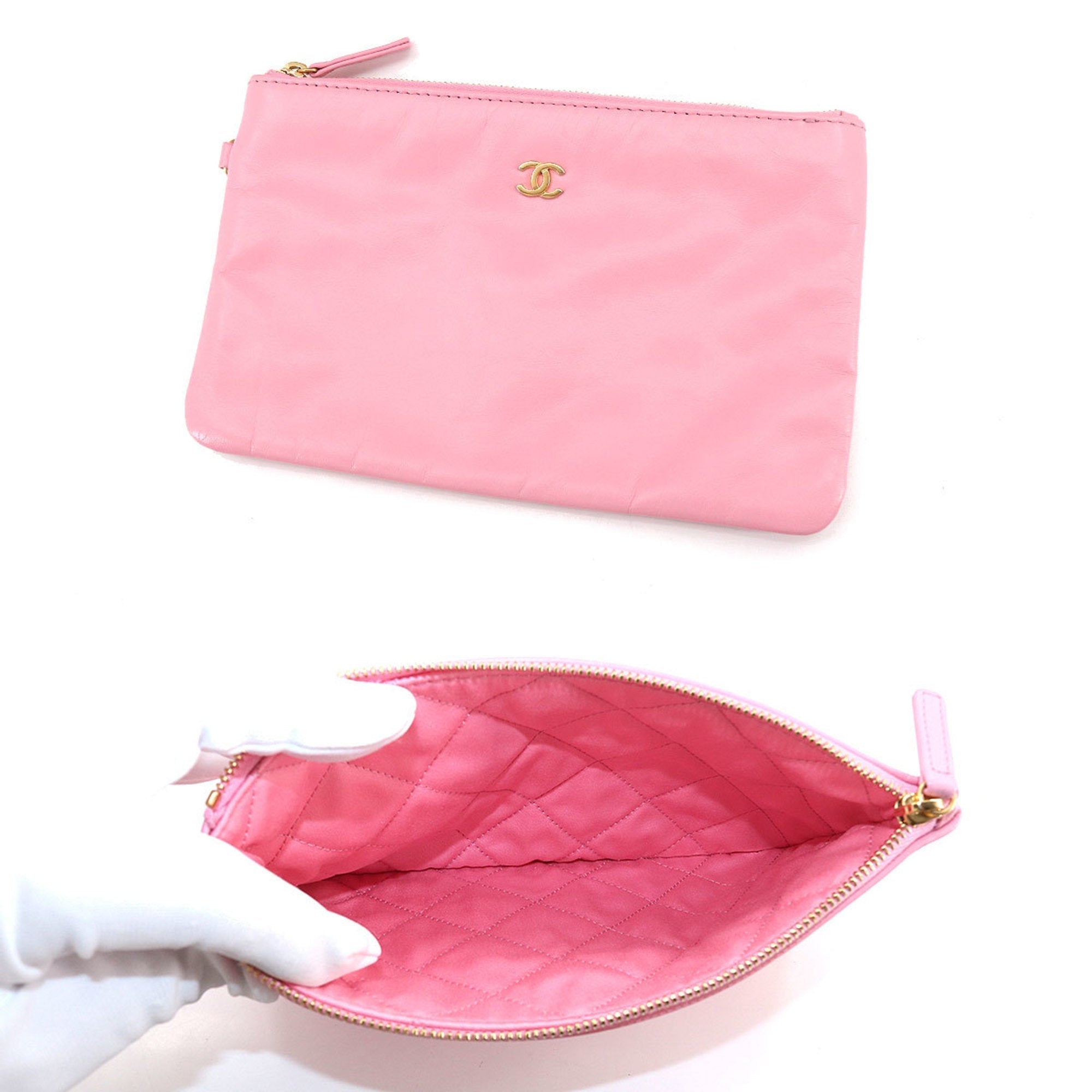 CHANELShoulder Bag with the  22 Small chain shoulder bag leather pink AS3260 porch