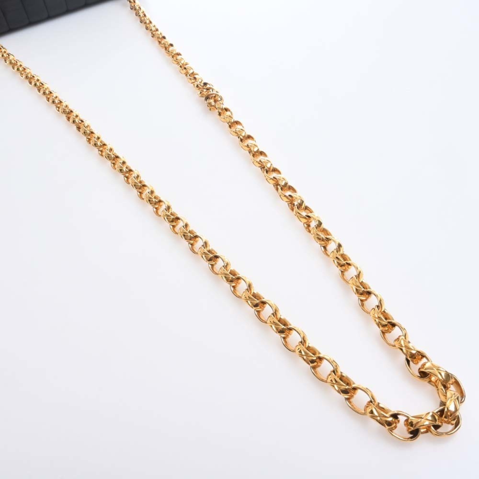 CHANEL Lambskin Coco Mark Chain Shoulder Bag Black Ladies