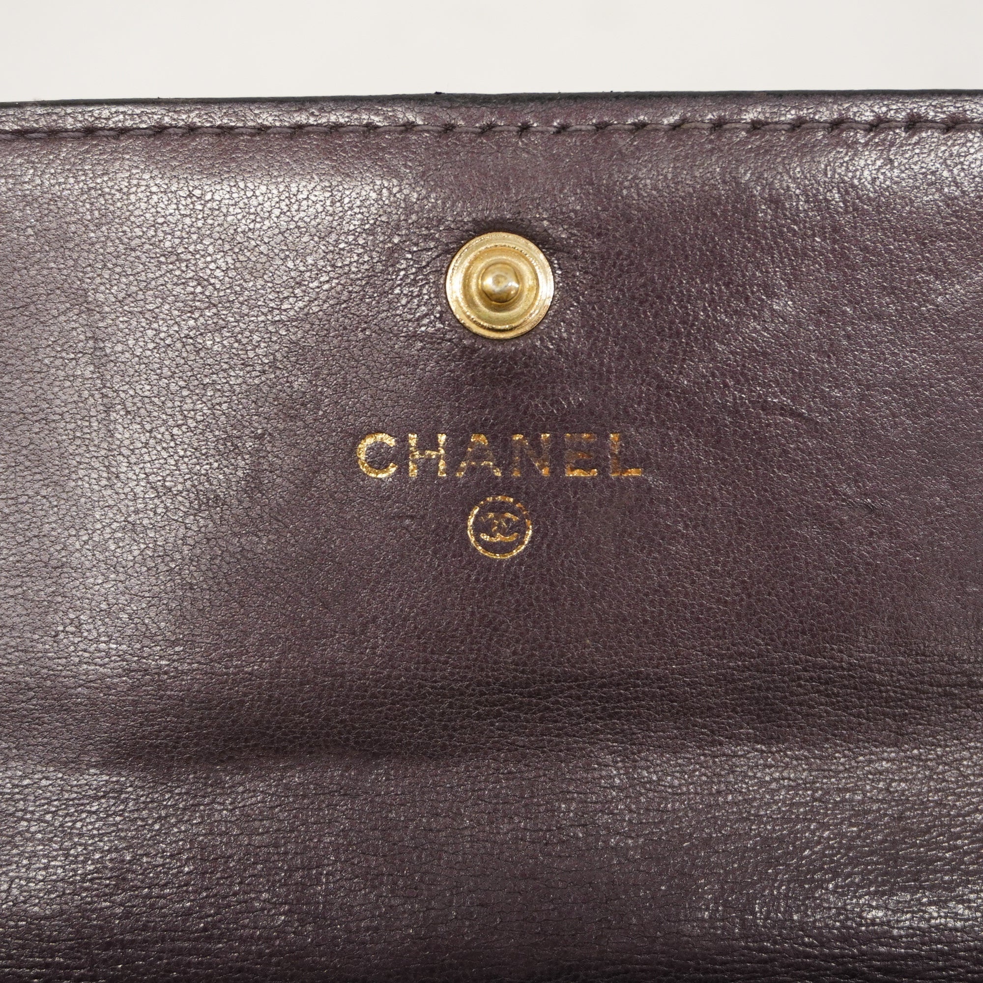 CHANELAuth  Matelasse Gold Hardware Women's Leather Long Wallet [bi-fold] Purple