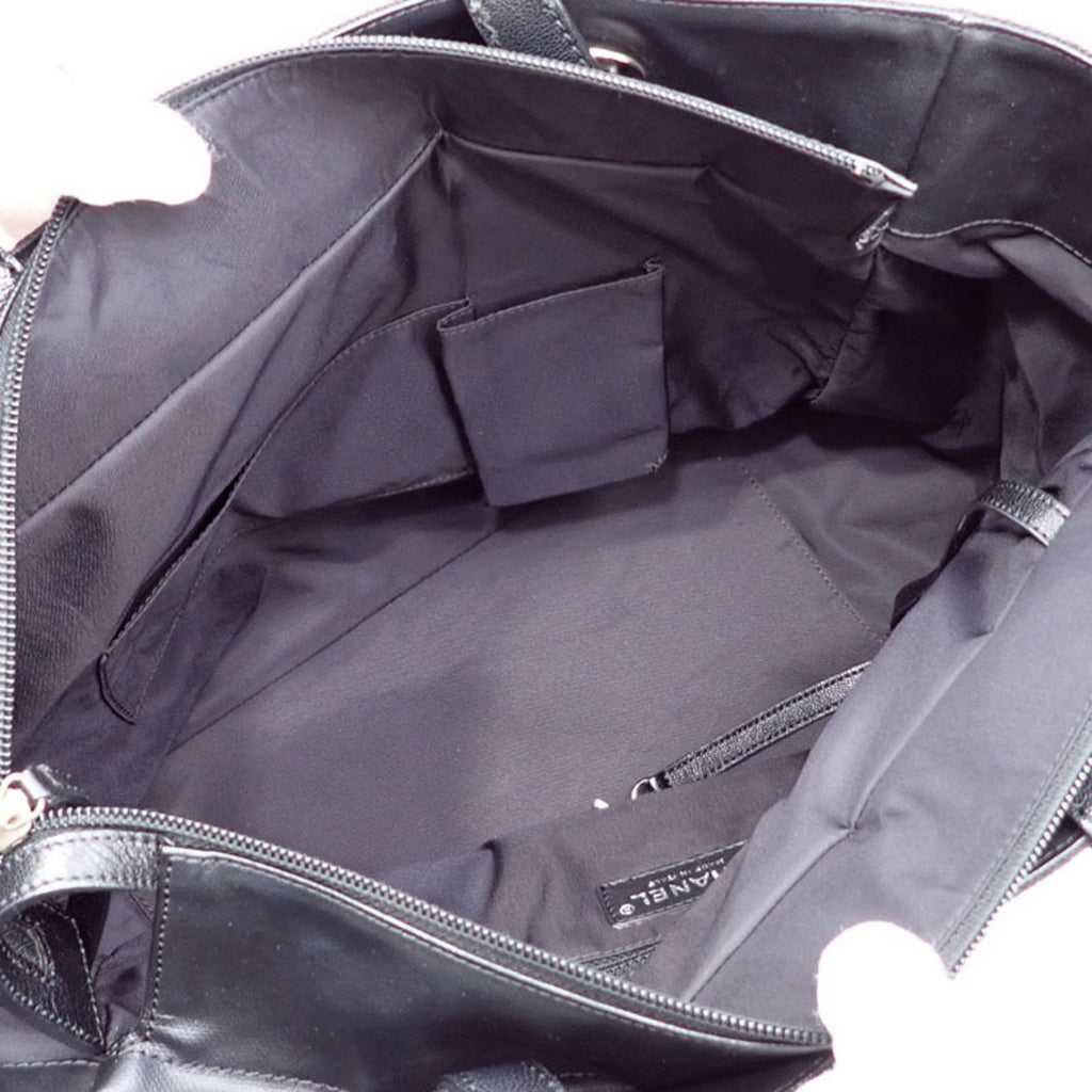CHANEL A34209 Women's Coated Canvas Tote Bag Black