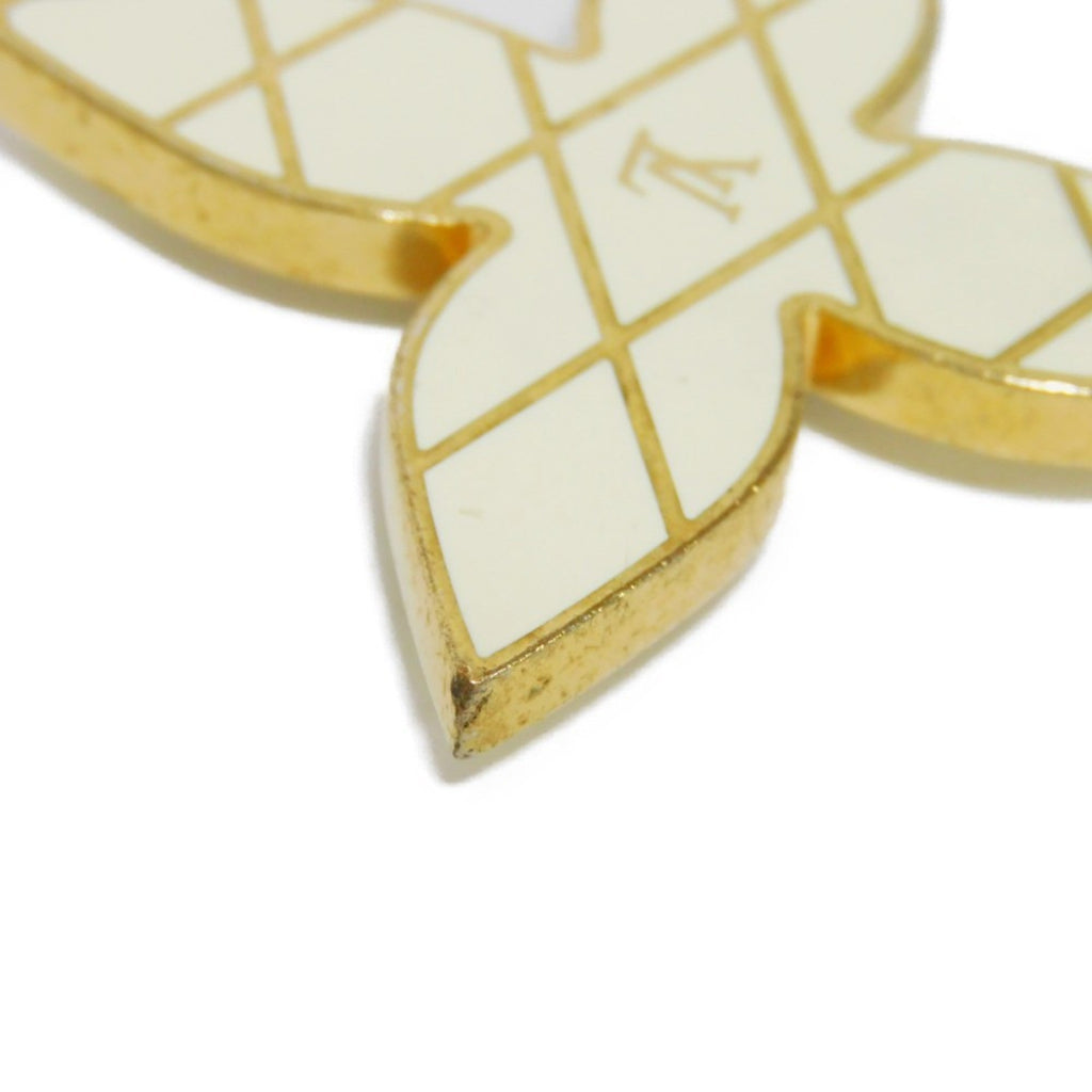LOUIS VUITTON Keychain Maltage Flowers Bijou Enamel Ivory Bag Charm Monogram Flower M67383 Men Women