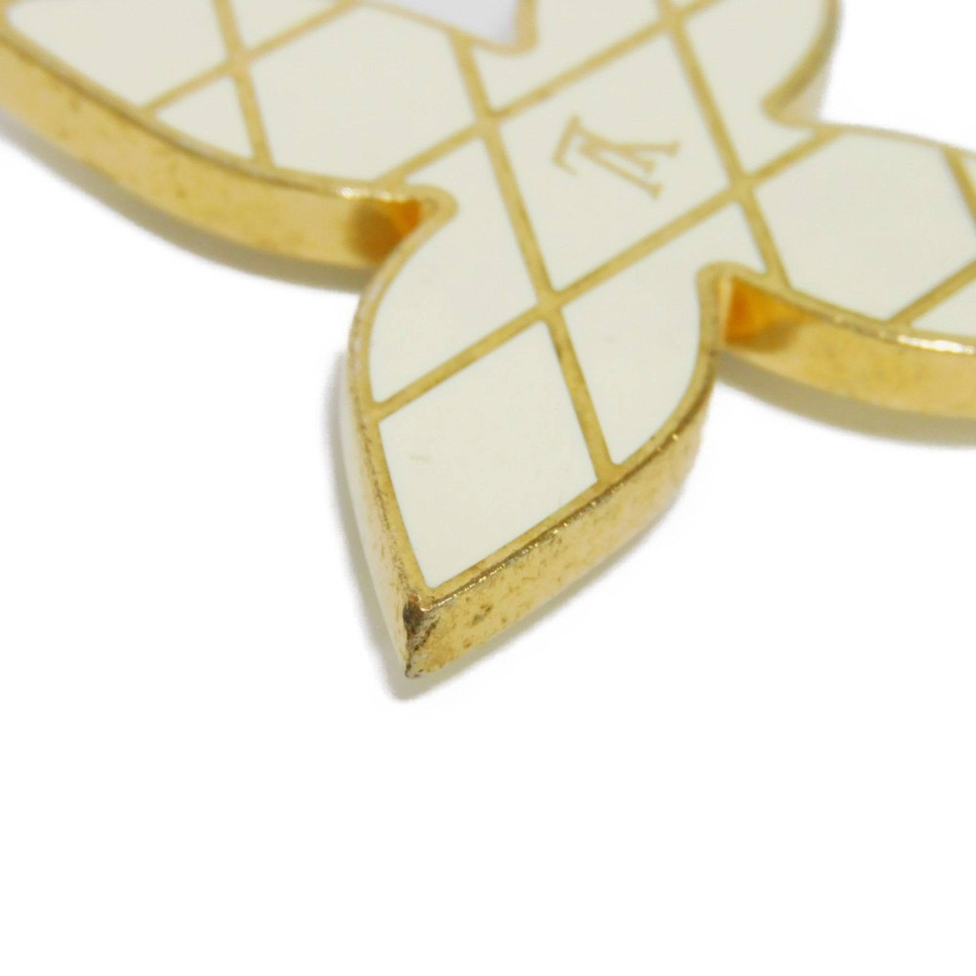 LOUIS VUITTON Keychain Maltage Flowers Bijou Enamel Ivory Bag Charm Monogram Flower M67383 Men Women