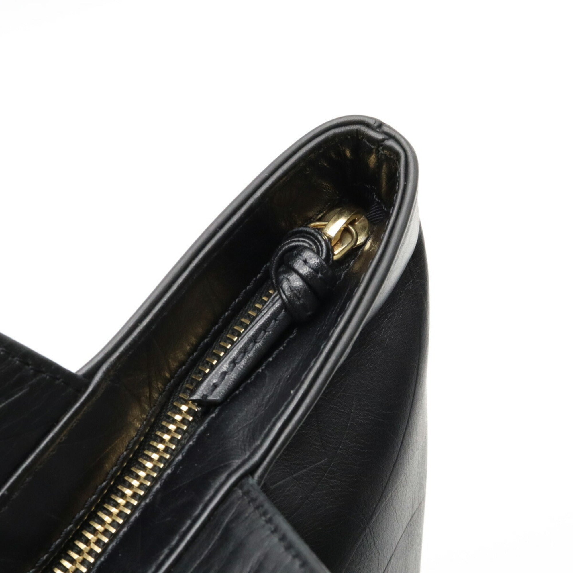 CHANEL here mark type push tote bag large shoulder leather black