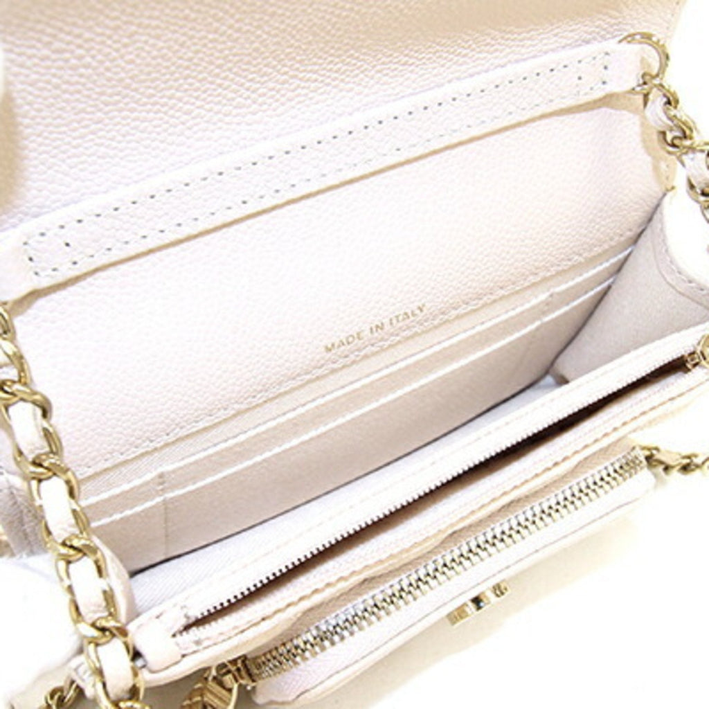 CHANEL Handbag Matelasse Infinity AP2914 Light Beige Caviar Skin Women's Chain Bag Quilting Diamond Stitch Coco Mark