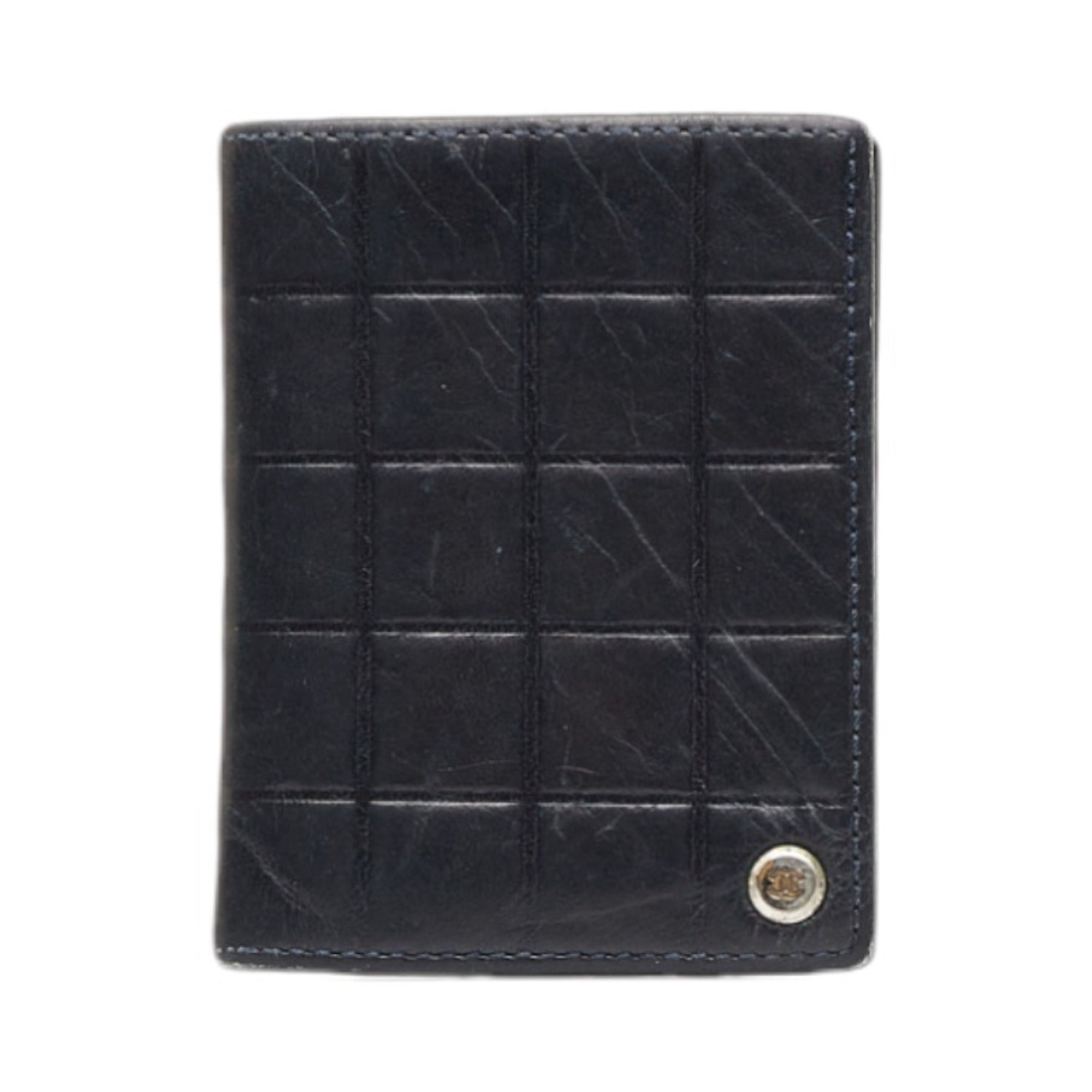CHANEL Cocomark Business Card Holder Case Black Lambskin Ladies