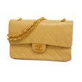 CHANELAuth  Matelasse W Flap W Chain Women's Leather Shoulder Bag Beige