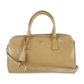 PRADA handbag BL0796 patent leather CAMMEO beige 2WAY shoulder bag mini Boston