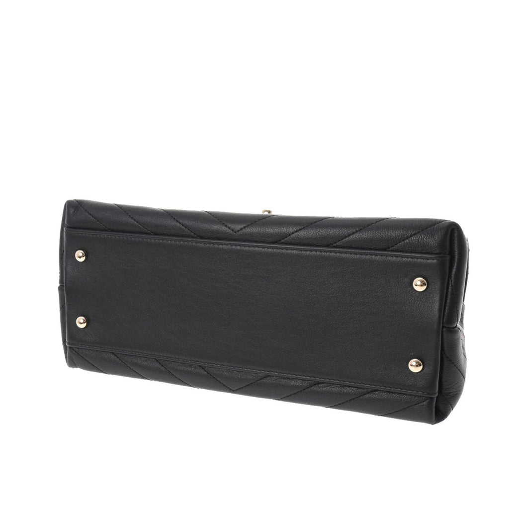 CHANEL Chevron Black Ladies Calf Handbag