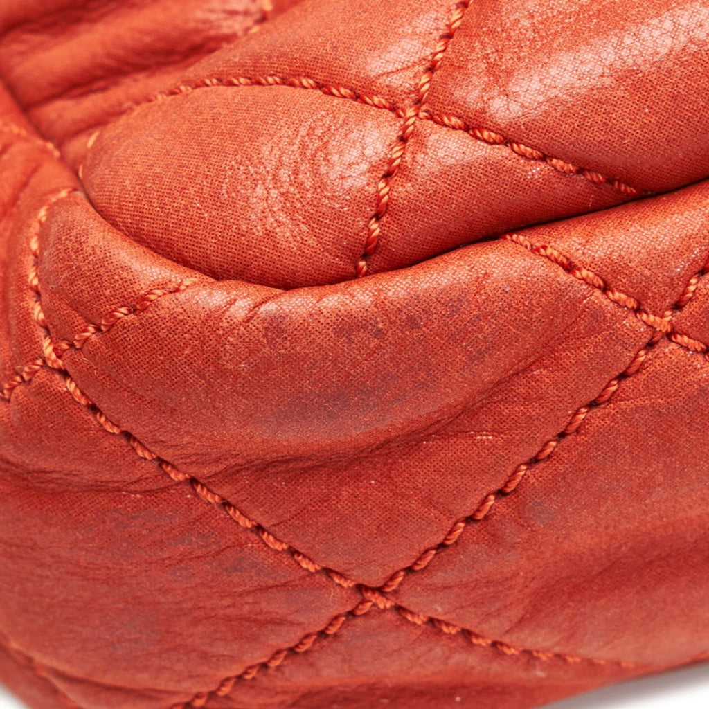 CHANEL coco mark chain shoulder bag red leather ladies