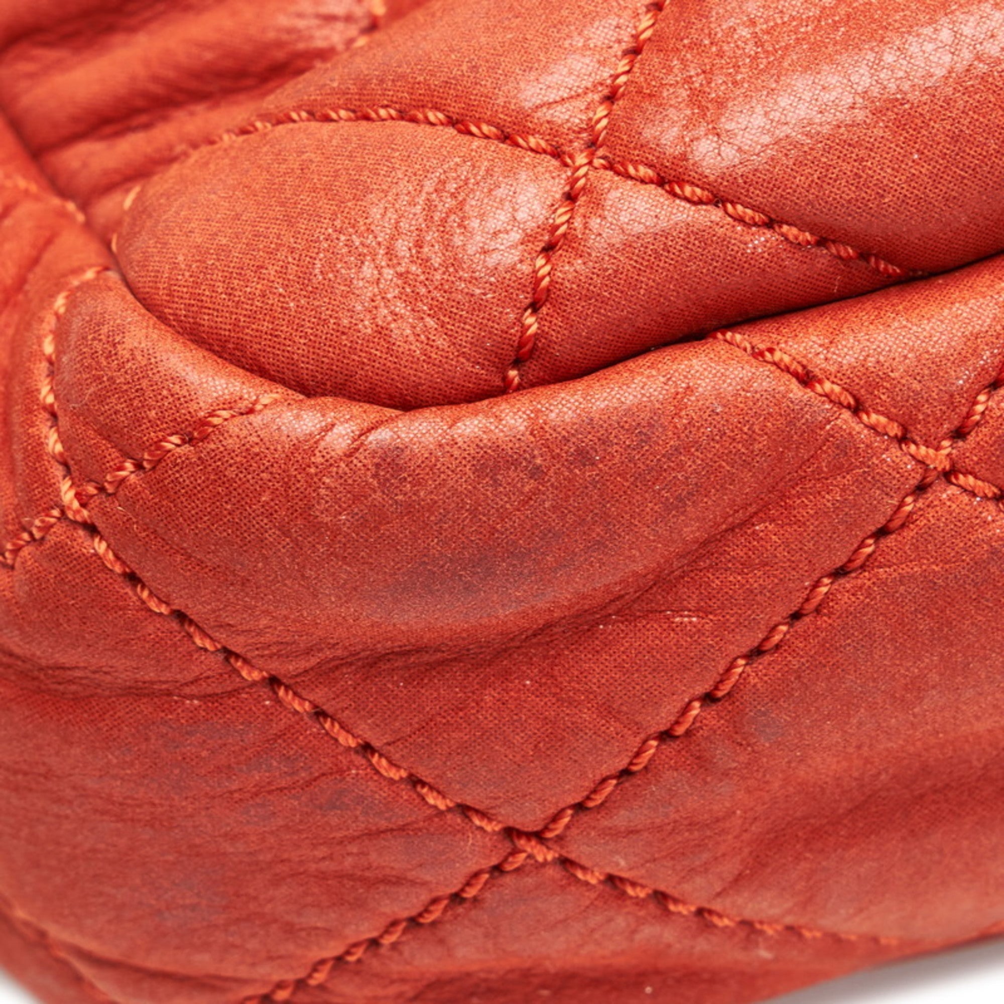 CHANEL coco mark chain shoulder bag red leather ladies