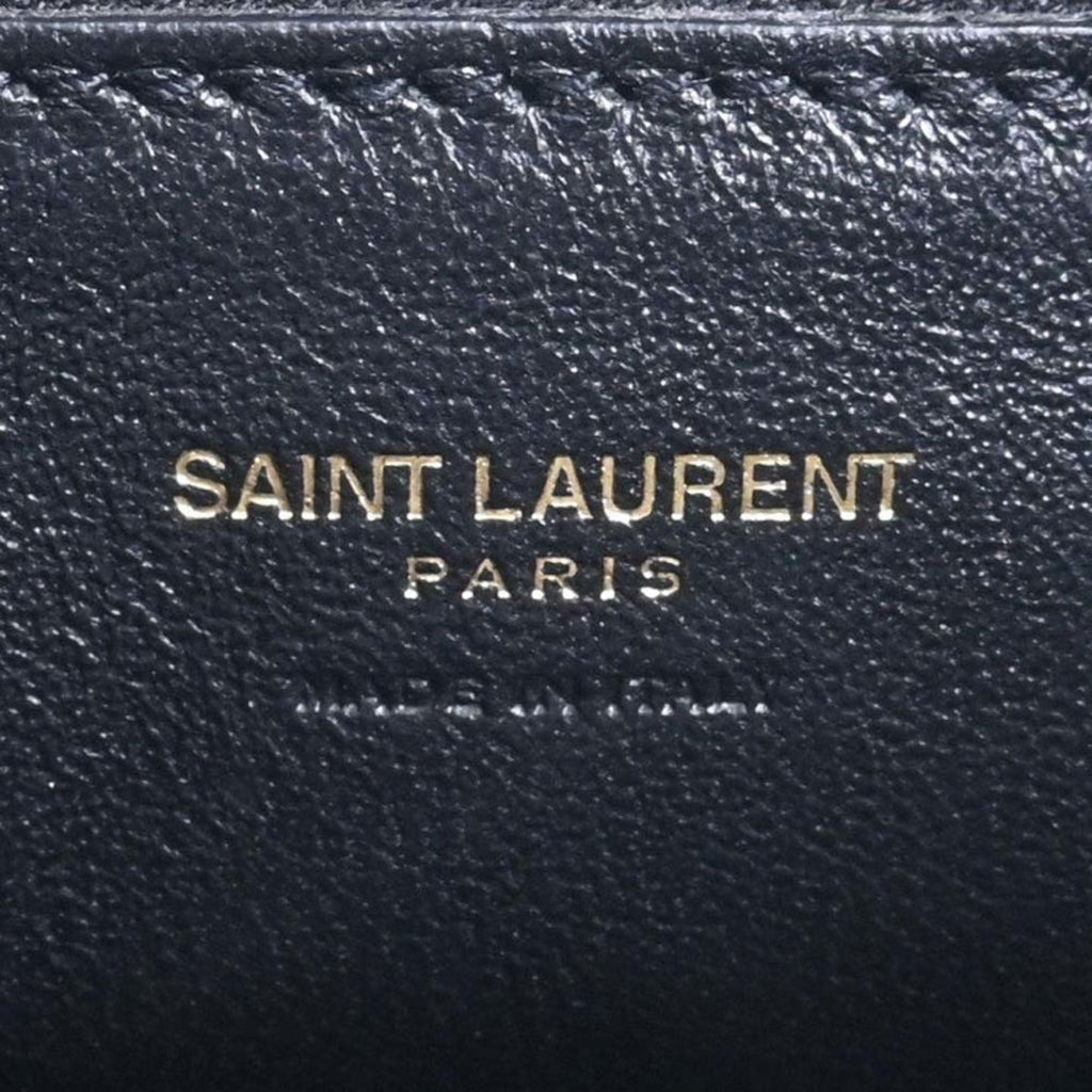 SAINT LAURENT Leather Monogram Cabas Handbag 472469 Gray Ladies