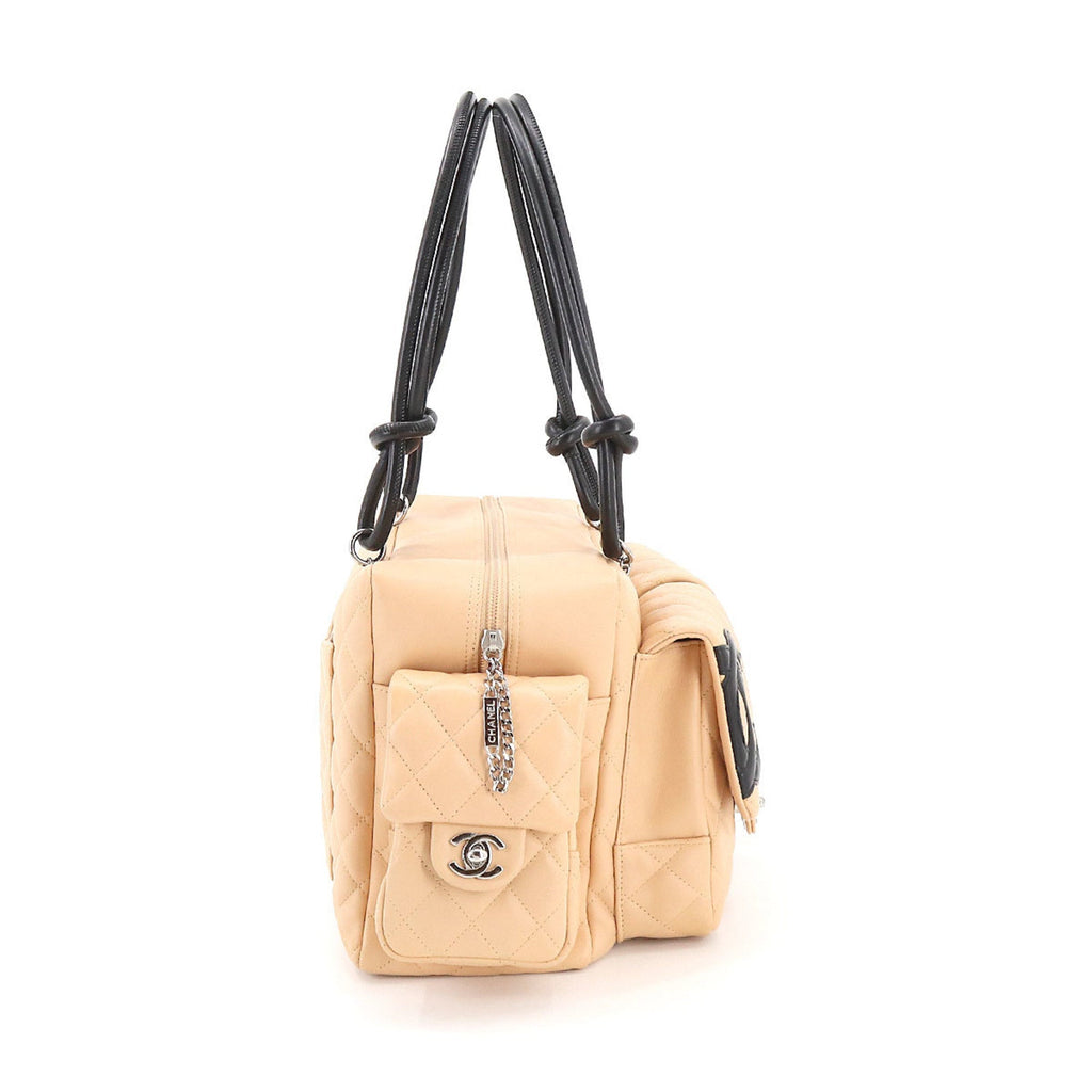 CHANEL cambon line multi-pocket shoulder bag leather beige black A25173 vintage Cambon Line Bag