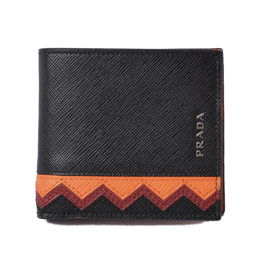 Prada wallet for men PRADA 2MO912 SAFFIANO Saffiano black papaya