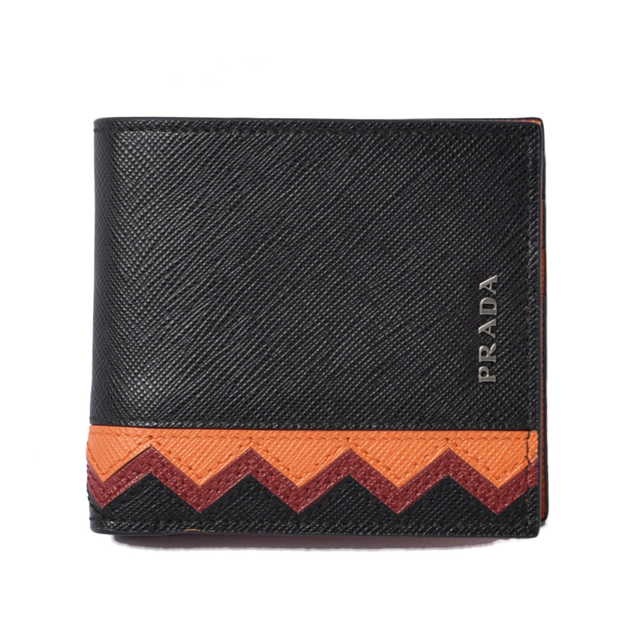 Prada wallet for men PRADA 2MO912 SAFFIANO Saffiano black papaya