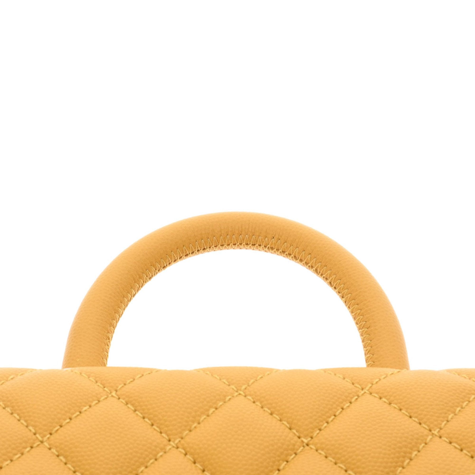 CHANEL matelasse XXS yellow AS2215 ladies caviar skin bag