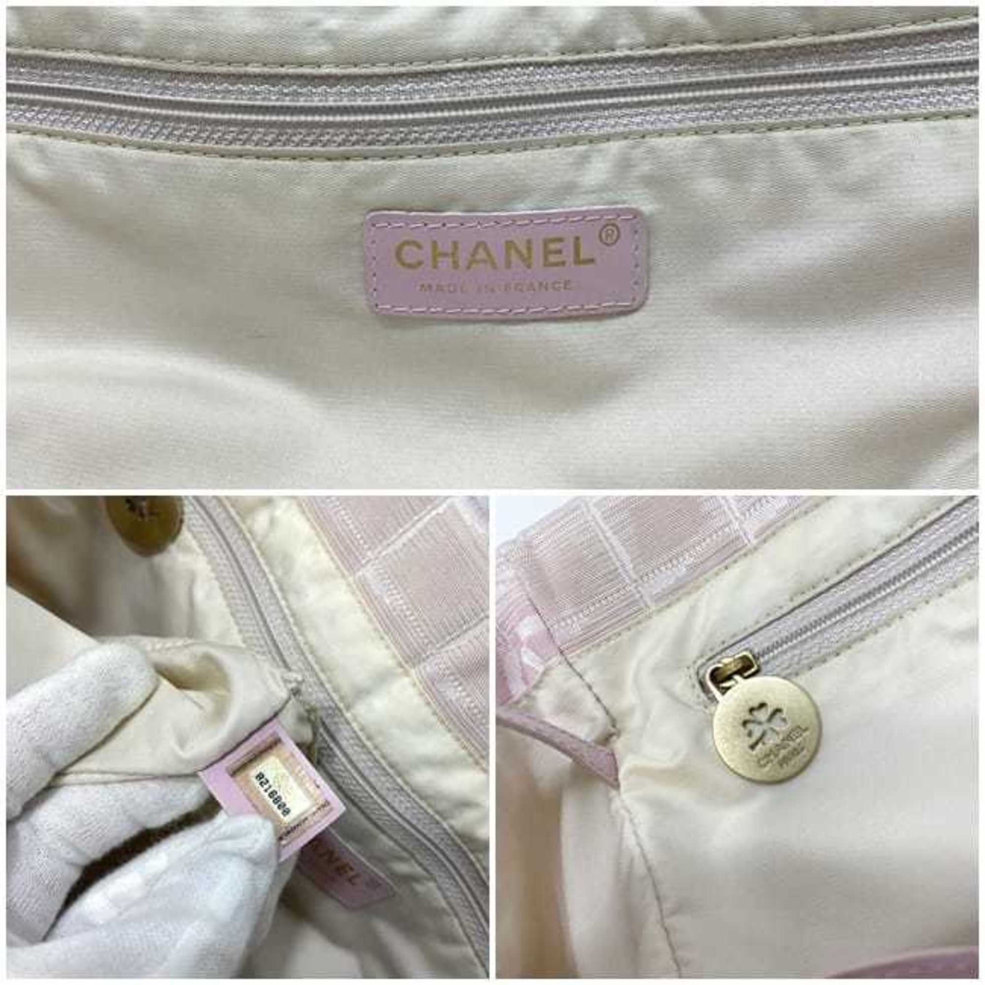 CHANEL MM Pink New Line A15991 Nylon Leather 8216800  Coco Mark Tra Ladies