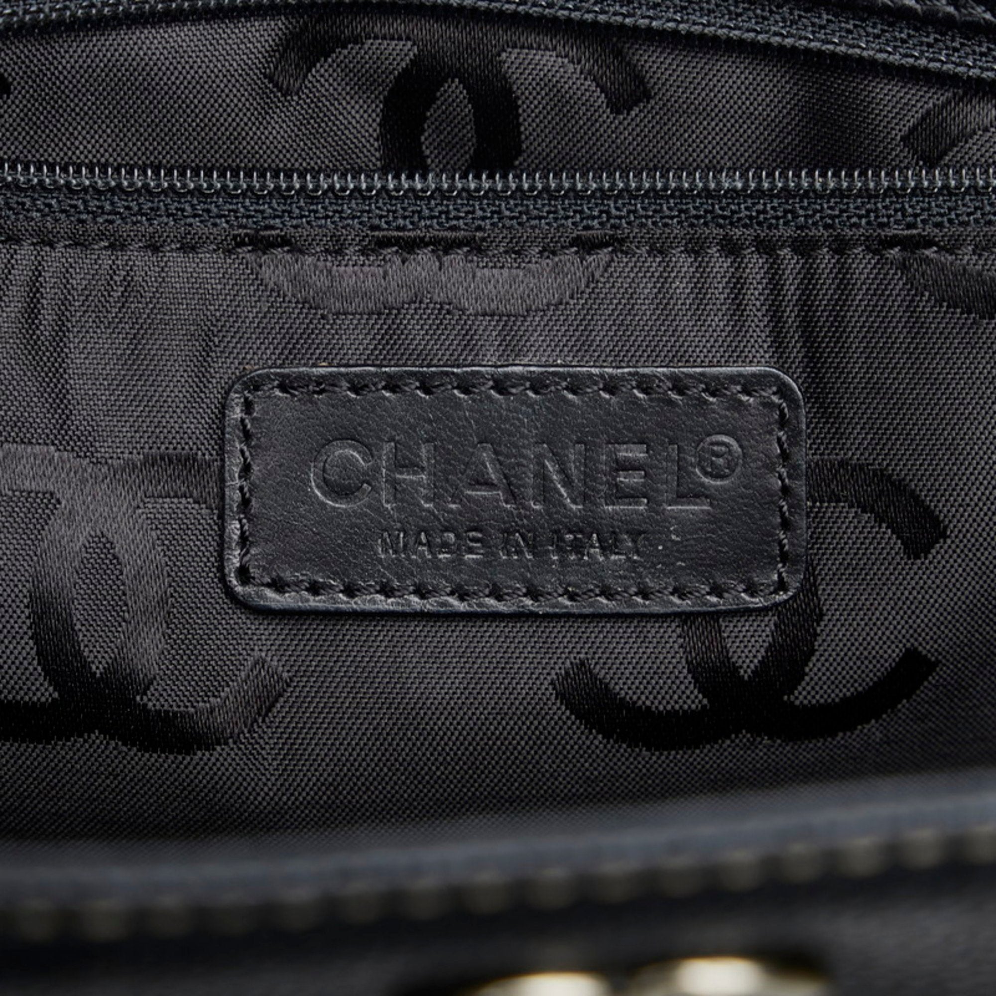CHANEL Coco Mark Turnlock Handbag Tote Bag Black Caviar Skin Ladies