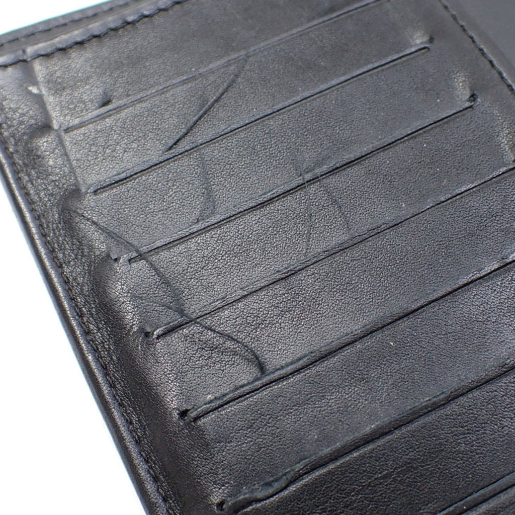 CHANEL Bifold Long Wallet V Stitch Women's Black Lambskin A31509 Coco Mark Leather