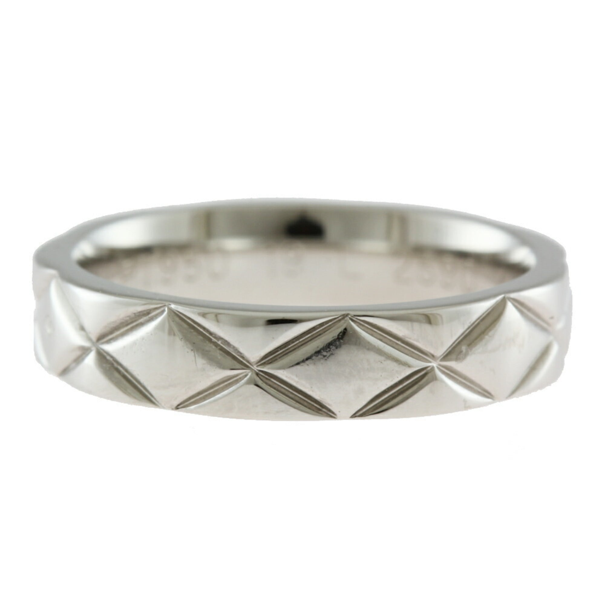 CHANEL Matelasse Ring No. 4 Pt950 Platinum Women's