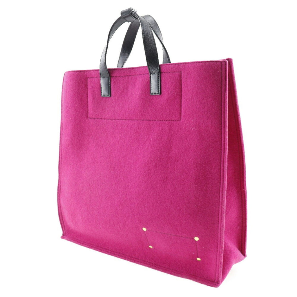 SAINT LAURENT Tote Bag Felt x Leather Pink Ladies