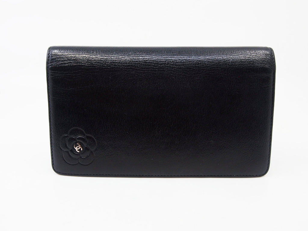 CHANEL Long Bi-Fold Camellia Wallet