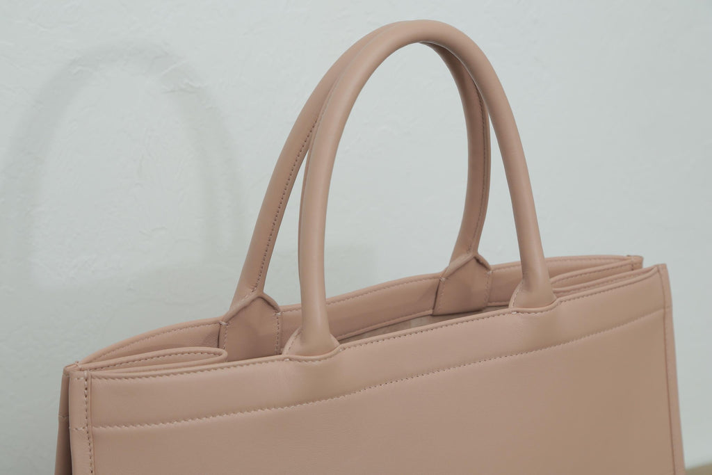Small Dior Book Tote Warm Taupe Calfskin
